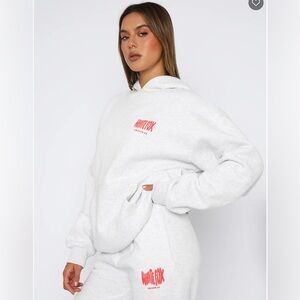 White Fox Gray Hoodie and Sweatpants Set